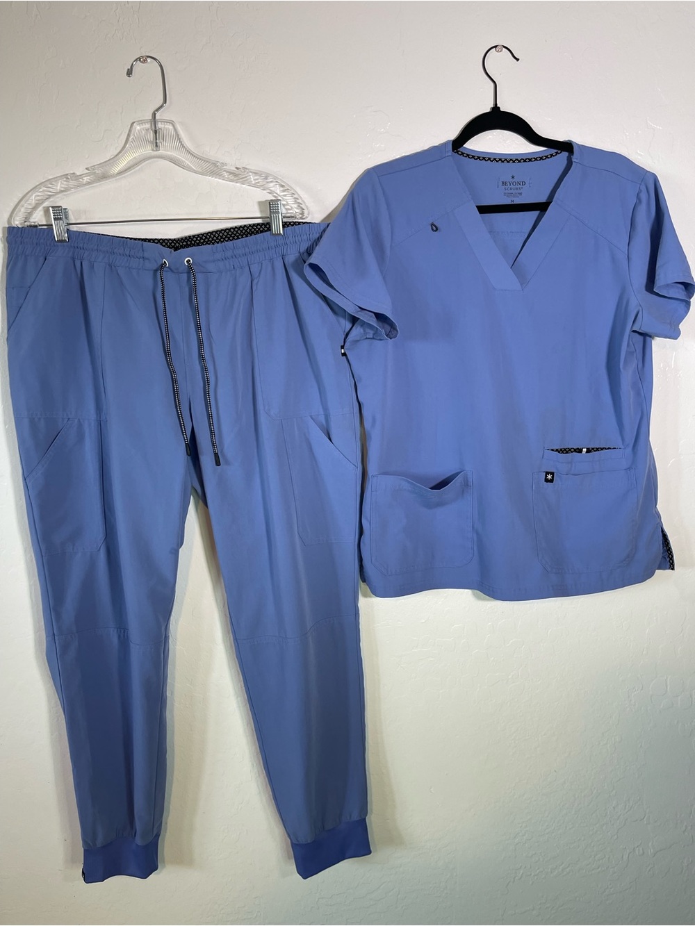 Beyond Scrubs Women's Jogger Scrub Set in Periwinkle Blue